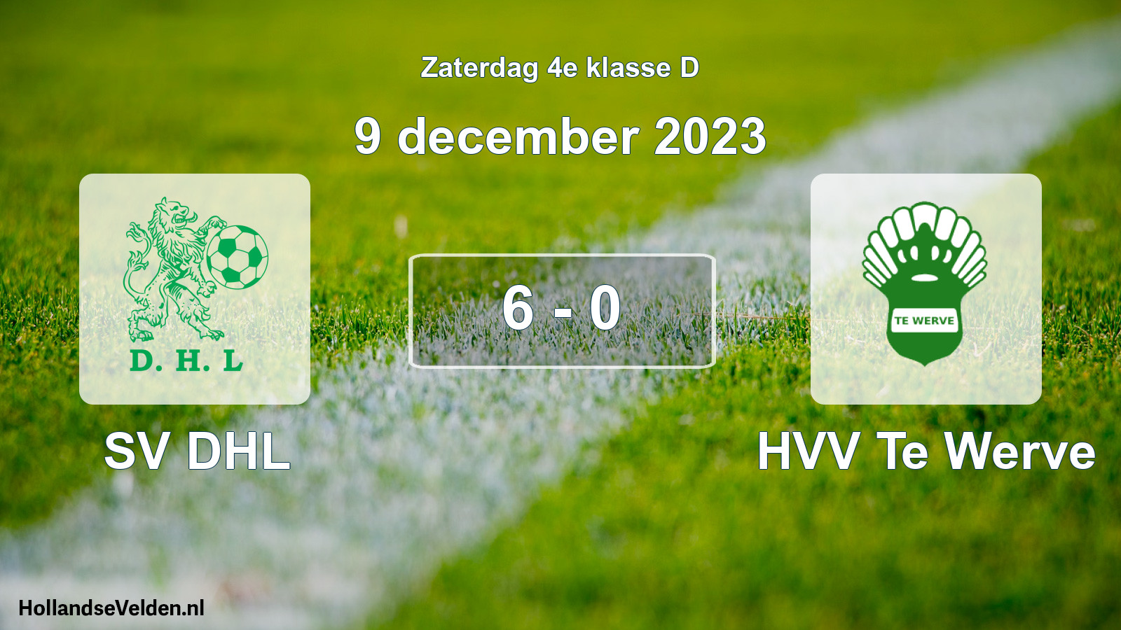 Gespeelde wedstrijd: SV DHL - HVV Te Werve 6 - 0 (9 december 2023)