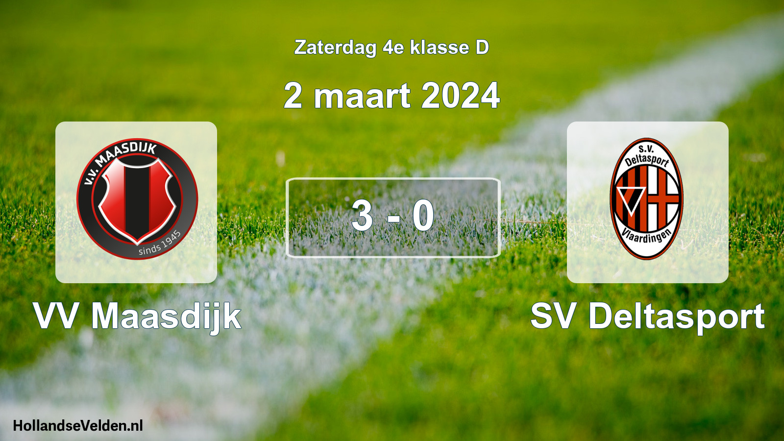 Total number of matches played: VV Maasdijk - SV Deltasport 3 - 0 (2 March 2024)