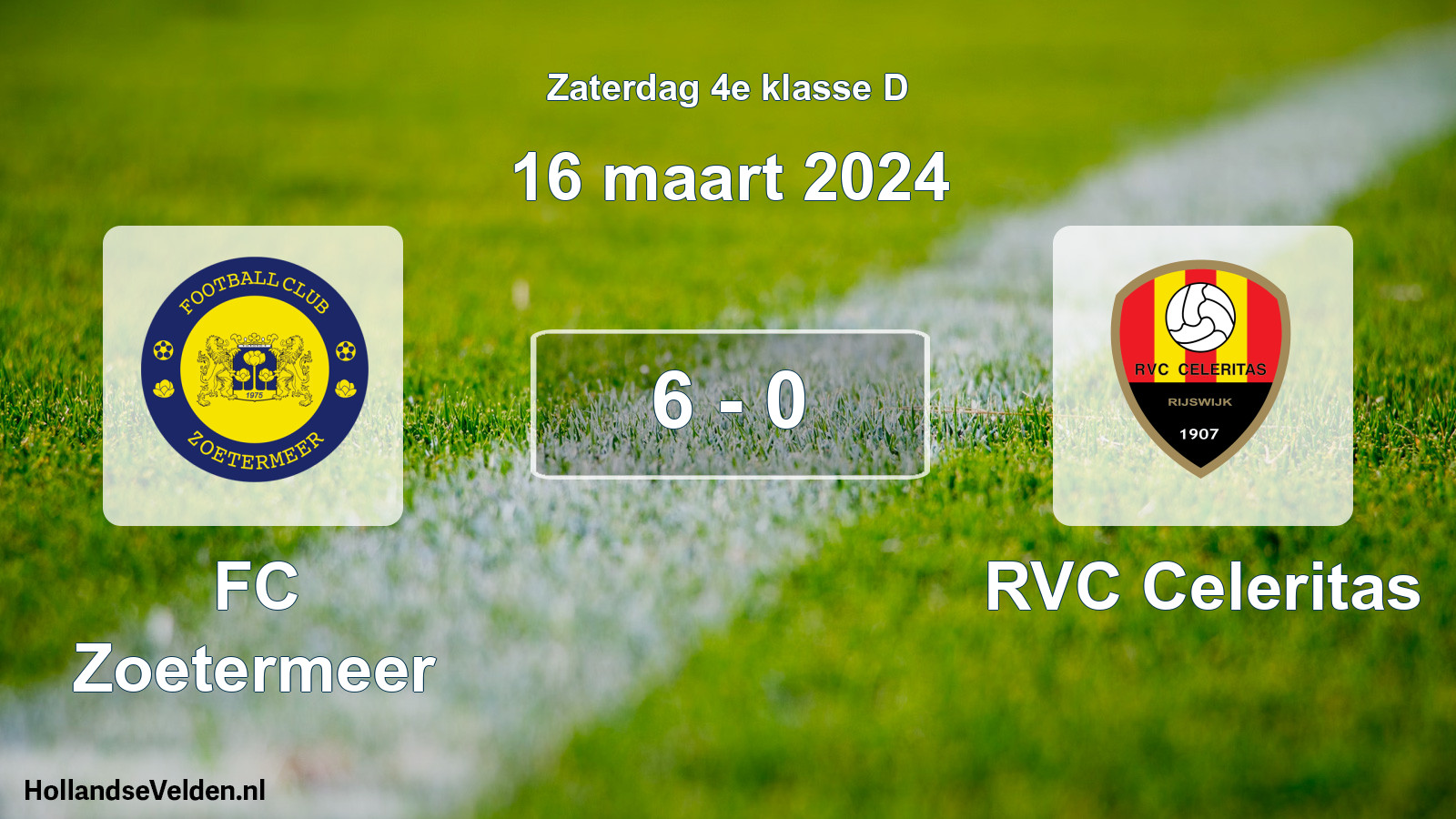 Total number of matches played: FC Zoetermeer - RVC Celeritas 6 - 0 (16 March 2024)