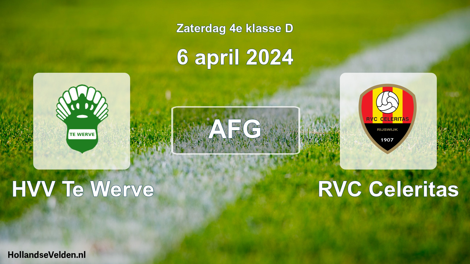 Scheduled Match: HVV Te Werve - RVC Celeritas (6 April 2024)