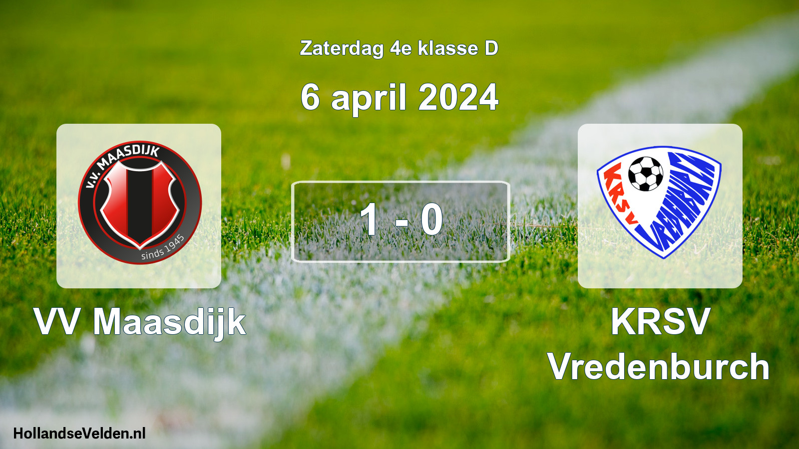 Total number of matches played: VV Maasdijk - KRSV Vredenburch 1 - 0 (6 April 2024)