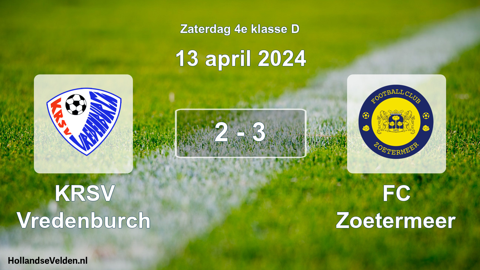 Total number of matches played: KRSV Vredenburch - FC Zoetermeer 2 - 3 (13 April 2024)