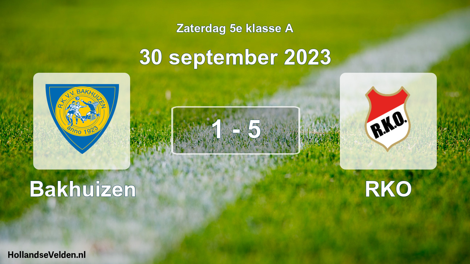 Total number of matches played: Bakhuizen - RKO 1 - 5 (30 September 2023)
