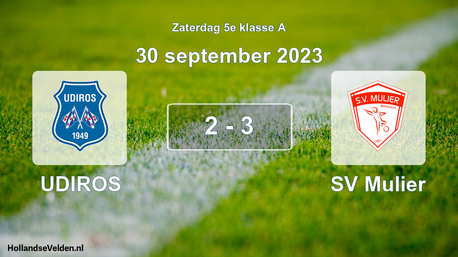 Total number of matches played: UDIROS - SV Mulier 2 - 3 (30 September 2023)