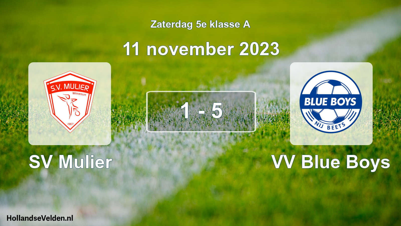 Total number of matches played: SV Mulier - VV Blue Boys 1 - 5 (11 November 2023)