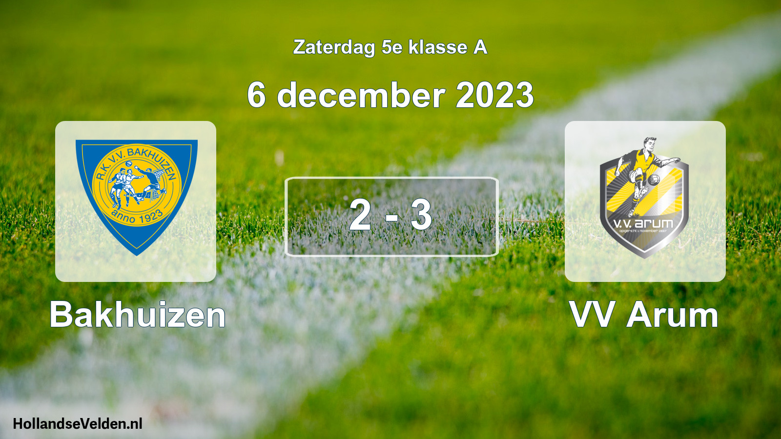 Total number of matches played: Bakhuizen - VV Arum 2 - 3 (6 December 2023)