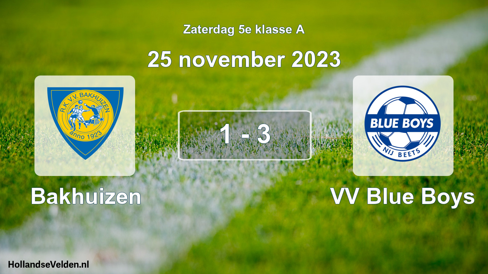 Total number of matches played: Bakhuizen - VV Blue Boys 1 - 3 (25 November 2023)