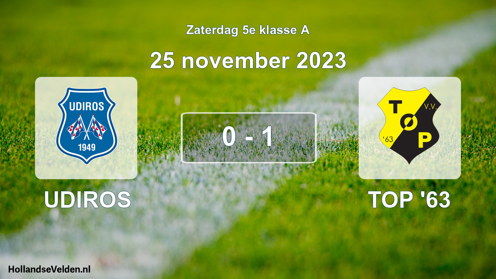 Total number of matches played: UDIROS - TOP '63 0 - 1 (25 November 2023)