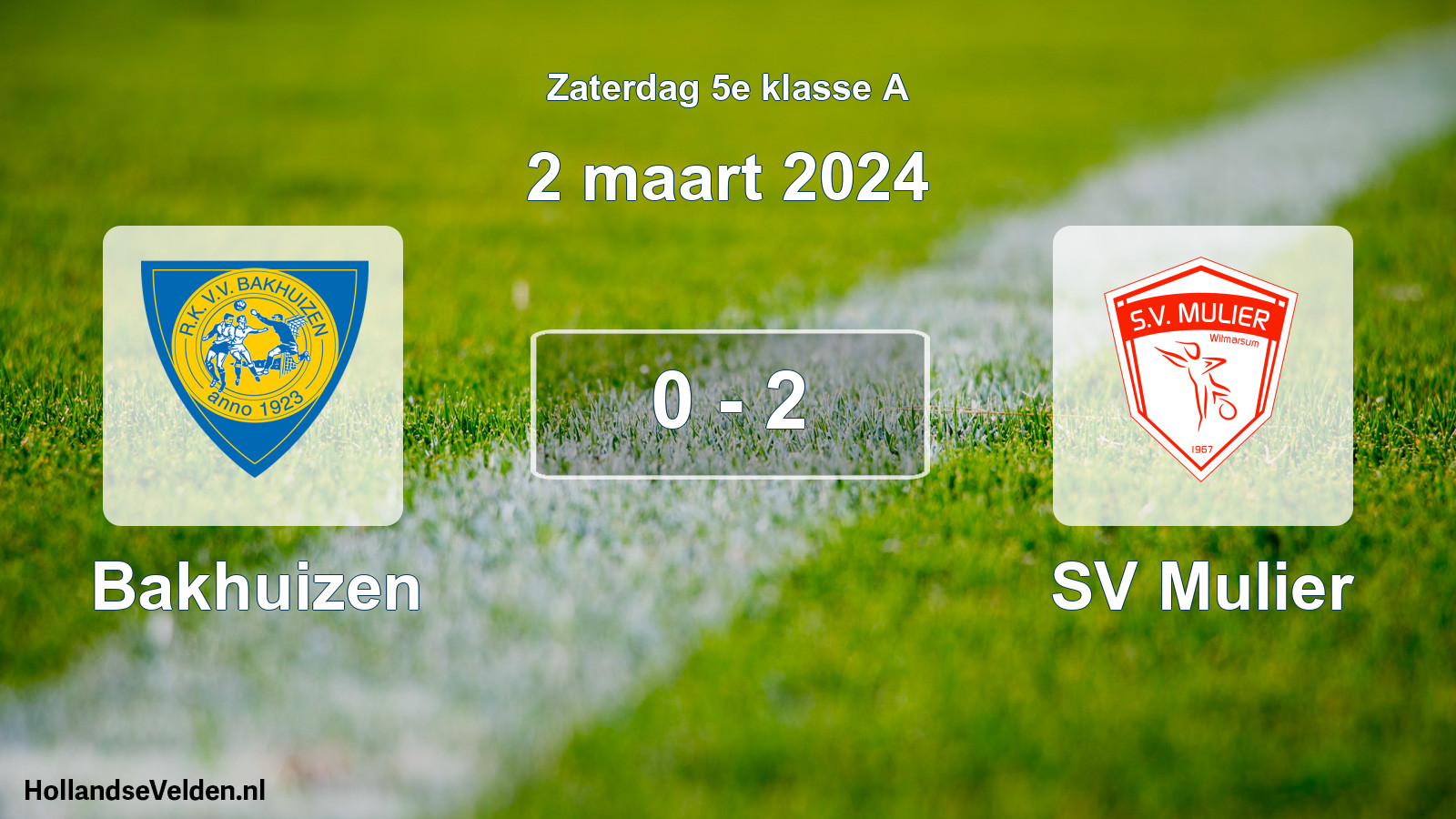 Total number of matches played: Bakhuizen - SV Mulier 0 - 2 (2 March 2024)