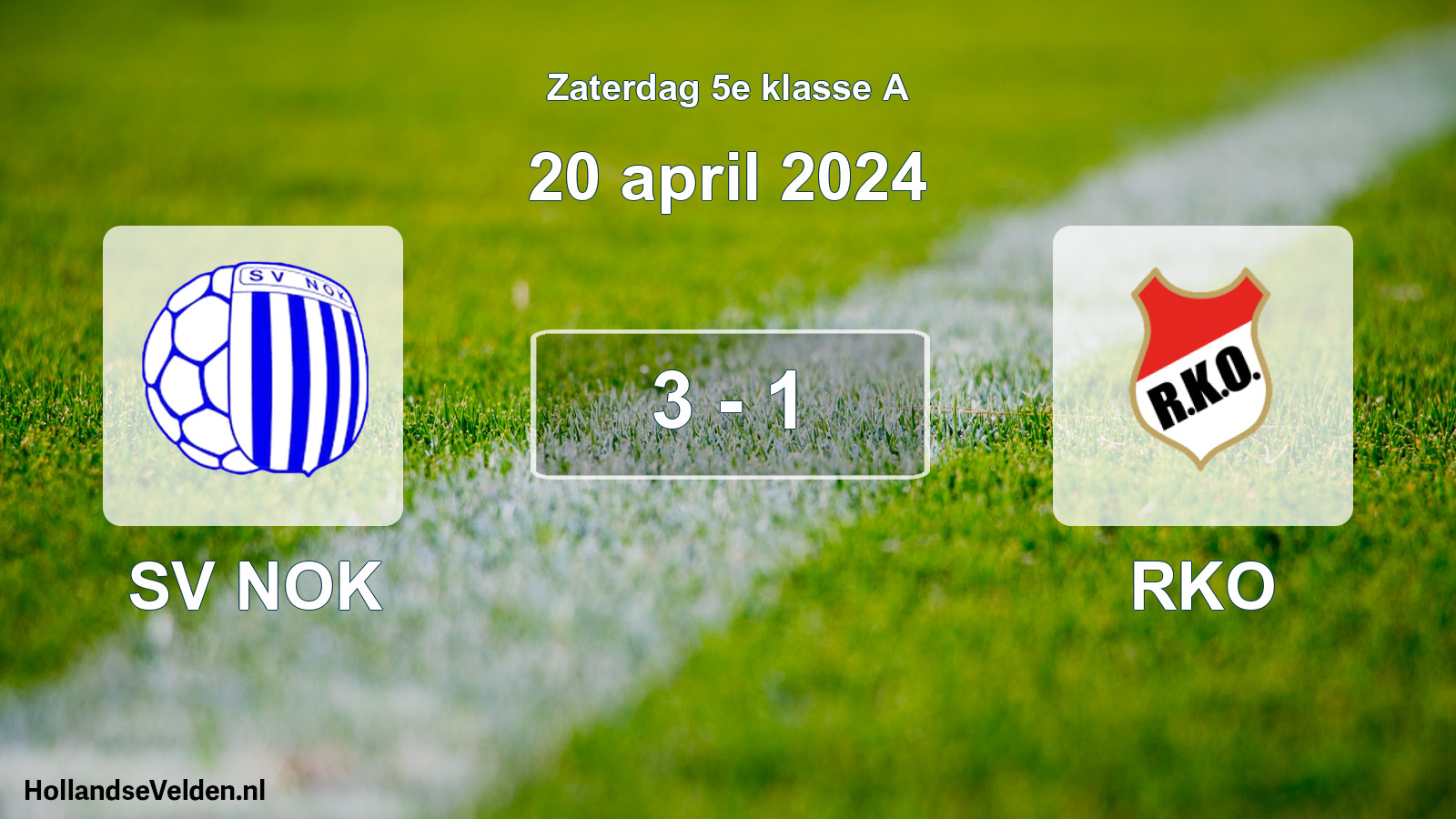 Total number of matches played: SV NOK - RKO 3 - 1 (20 April 2024)