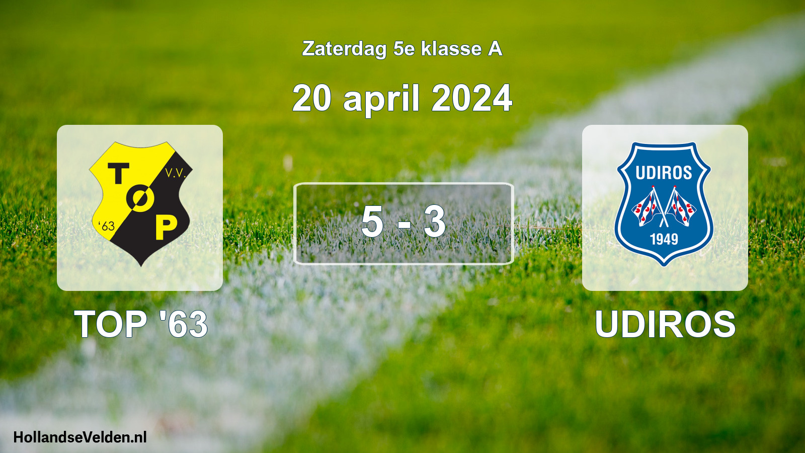 Total number of matches played: TOP '63 - UDIROS 5 - 3 (20 April 2024)
