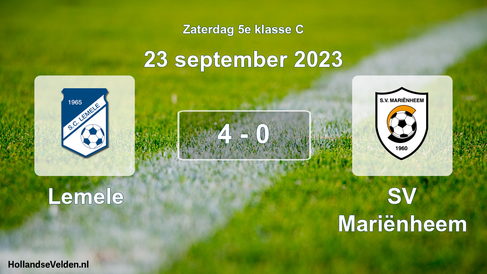 Total number of matches played: Lemele - SV Mariënheem 4 - 0 (23 September 2023)