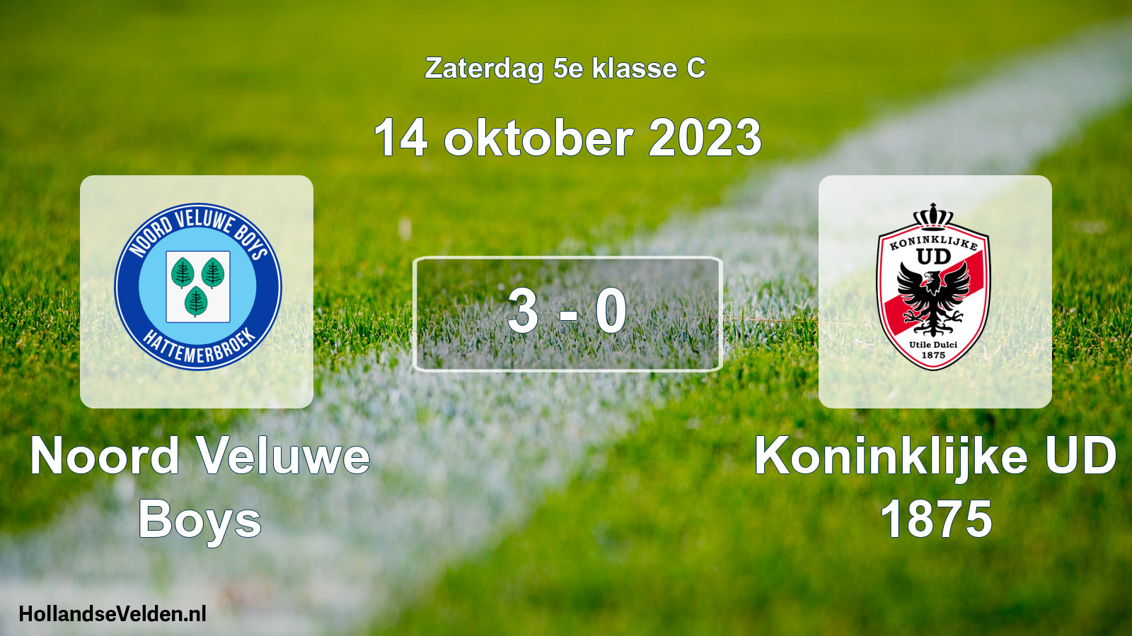 Total number of matches played: Noord Veluwe Boys - Koninklijke UD 1875 3 - 0 (14 October 2023)