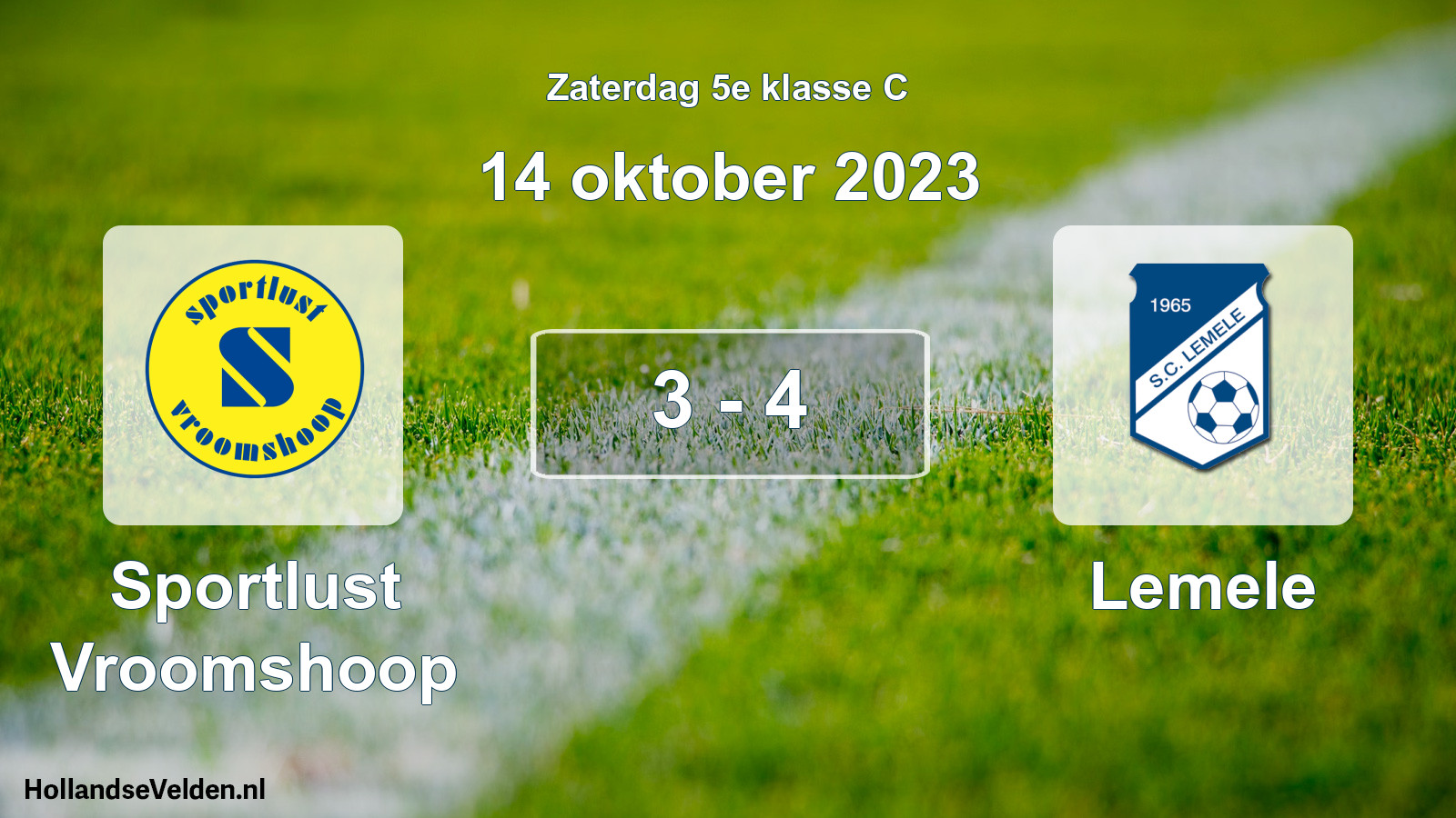 Total number of matches played: Sportlust Vroomshoop - Lemele 3 - 4 (14 October 2023)