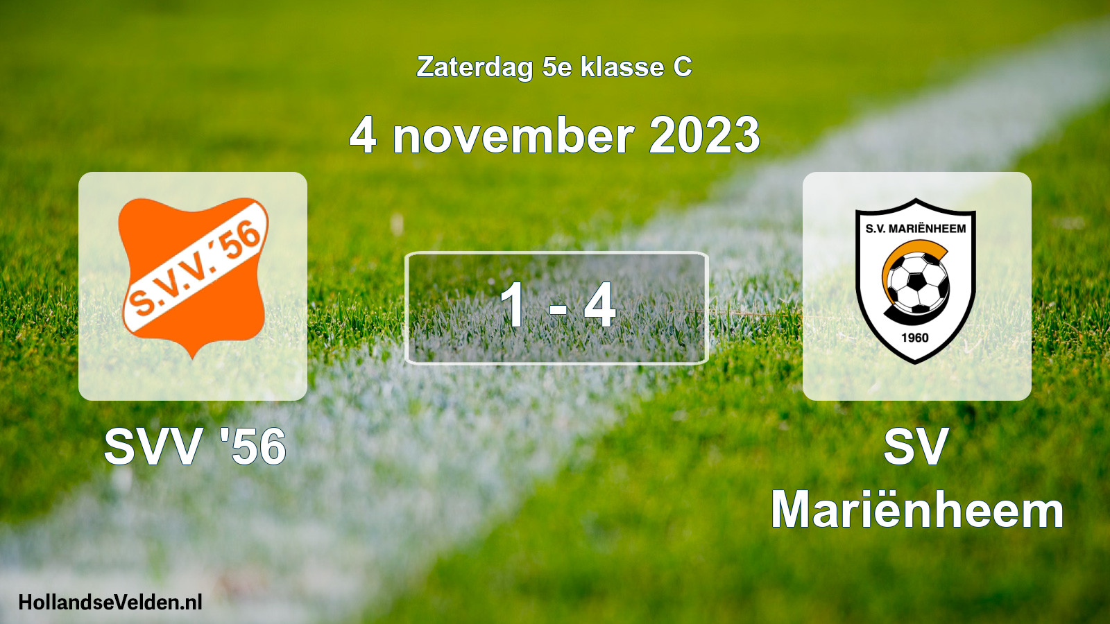 Total number of matches played: SVV '56 - SV Mariënheem 1 - 4 (4 November 2023)