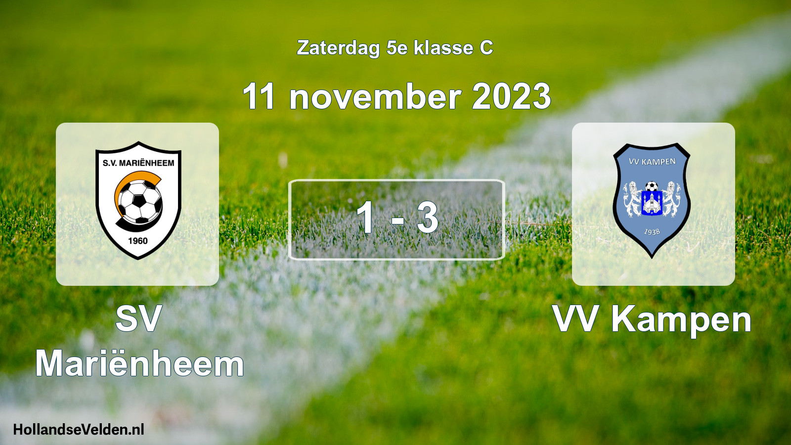Total number of matches played: SV Mariënheem - VV Kampen 1 - 3 (11 November 2023)