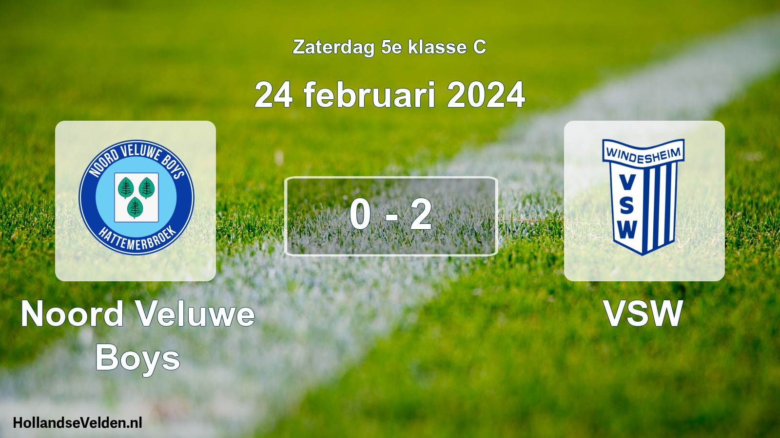 Total number of matches played: Noord Veluwe Boys - VSW 0 - 2 (24 February 2024)