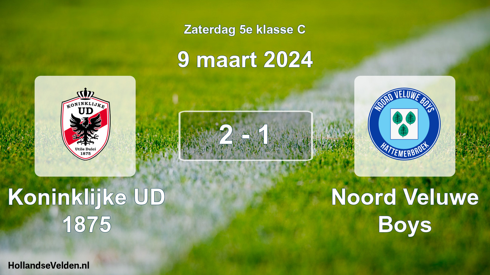 Total number of matches played: Koninklijke UD 1875 - Noord Veluwe Boys 2 - 1 (9 March 2024)
