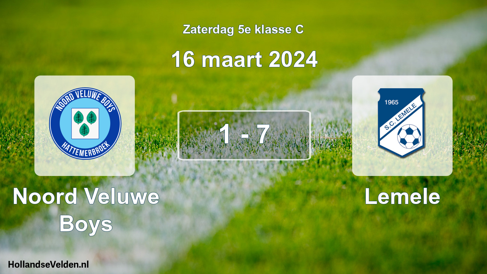 Total number of matches played: Noord Veluwe Boys - Lemele 1 - 7 (16 March 2024)