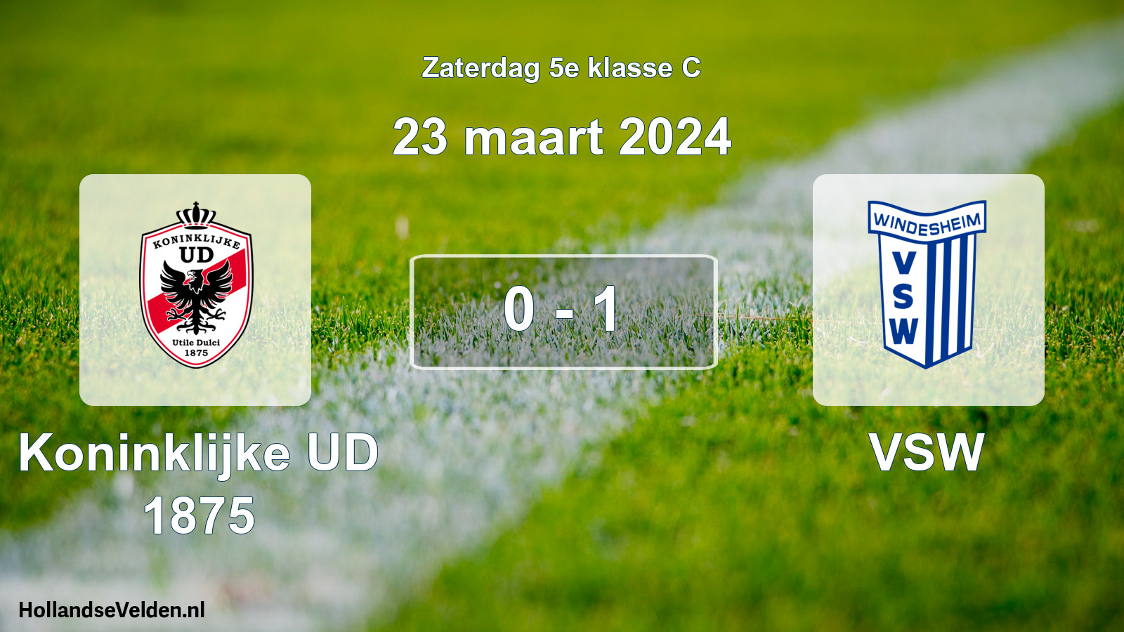 Total number of matches played: Koninklijke UD 1875 - VSW 0 - 1 (23 March 2024)