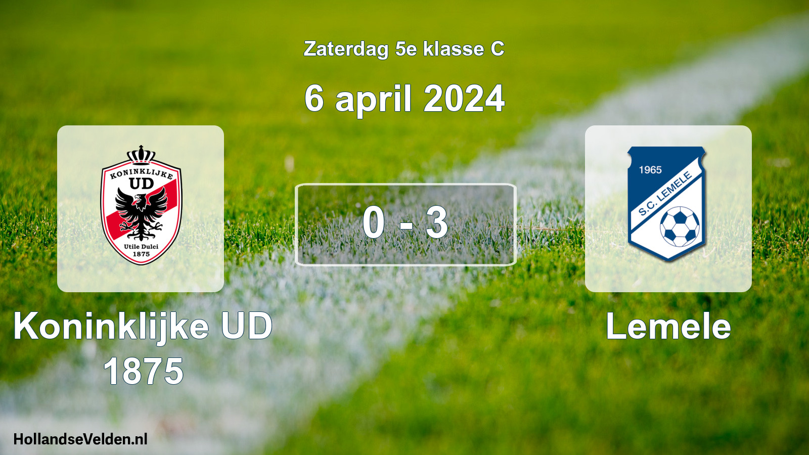 Total number of matches played: Koninklijke UD 1875 - Lemele 0 - 3 (6 April 2024)