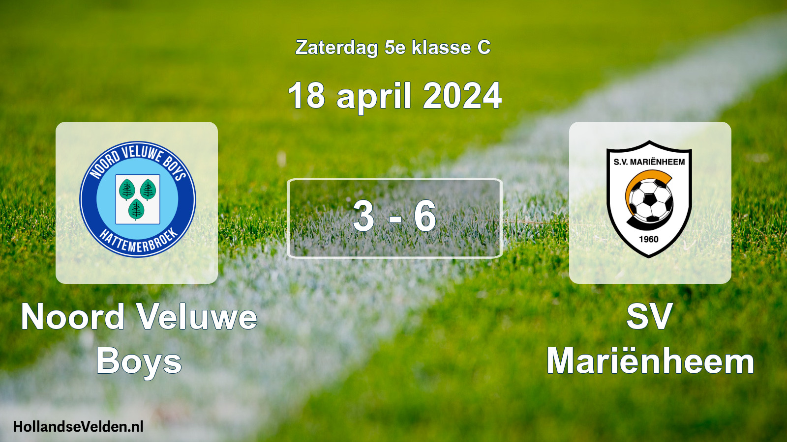 Total number of matches played: Noord Veluwe Boys - SV Mariënheem 3 - 6 (18 April 2024)