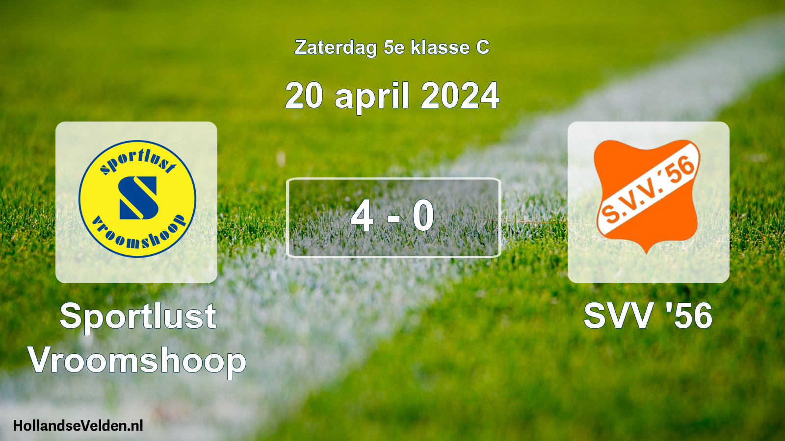 Total number of matches played: Sportlust Vroomshoop - SVV '56 4 - 0 (20 April 2024)