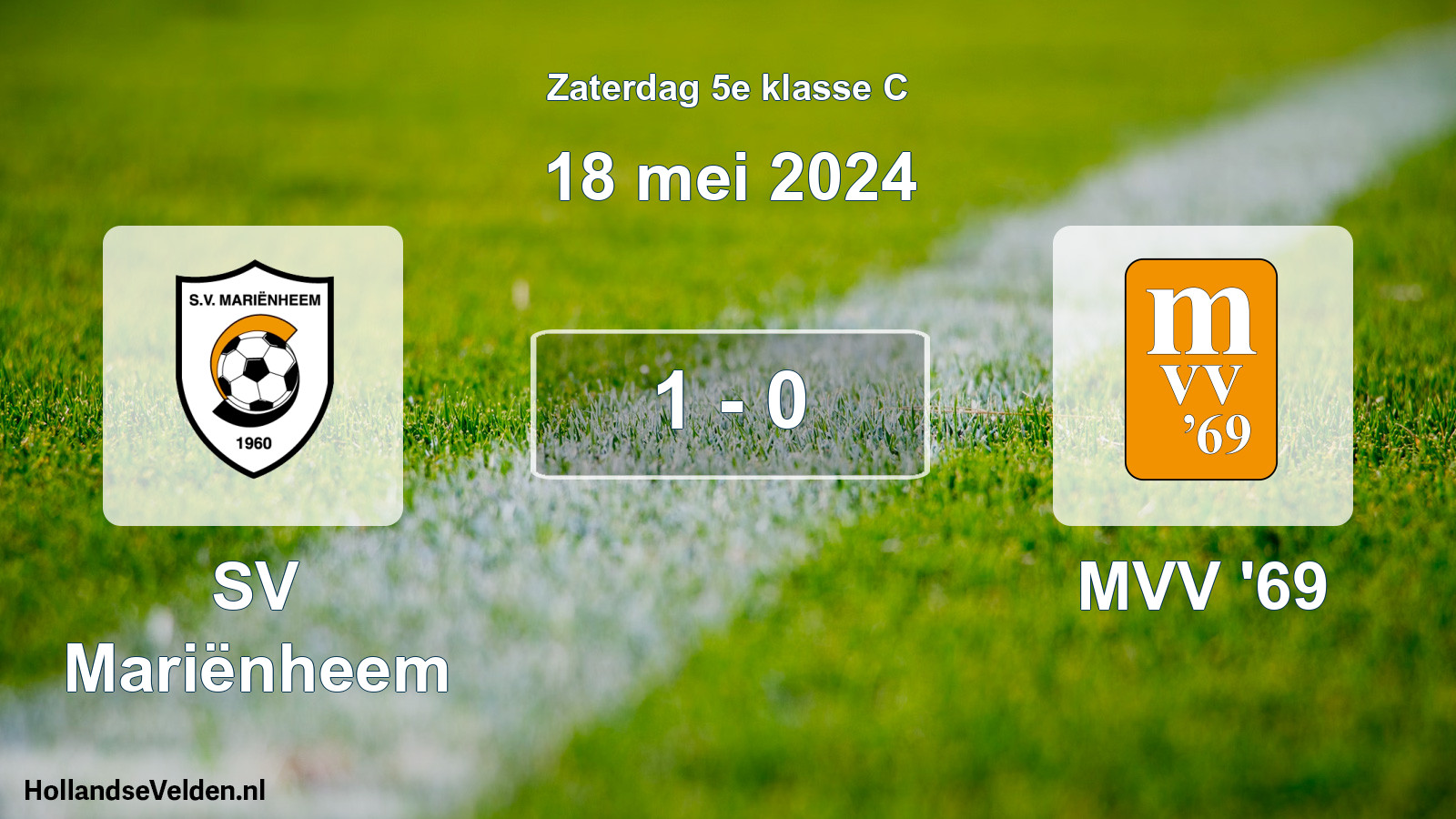 Total number of matches played: SV Mariënheem - MVV '69 1 - 0 (18 May 2024)
