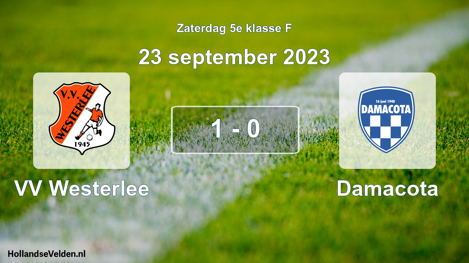 Total number of matches played: VV Westerlee - Damacota 1 - 0 (23 September 2023)