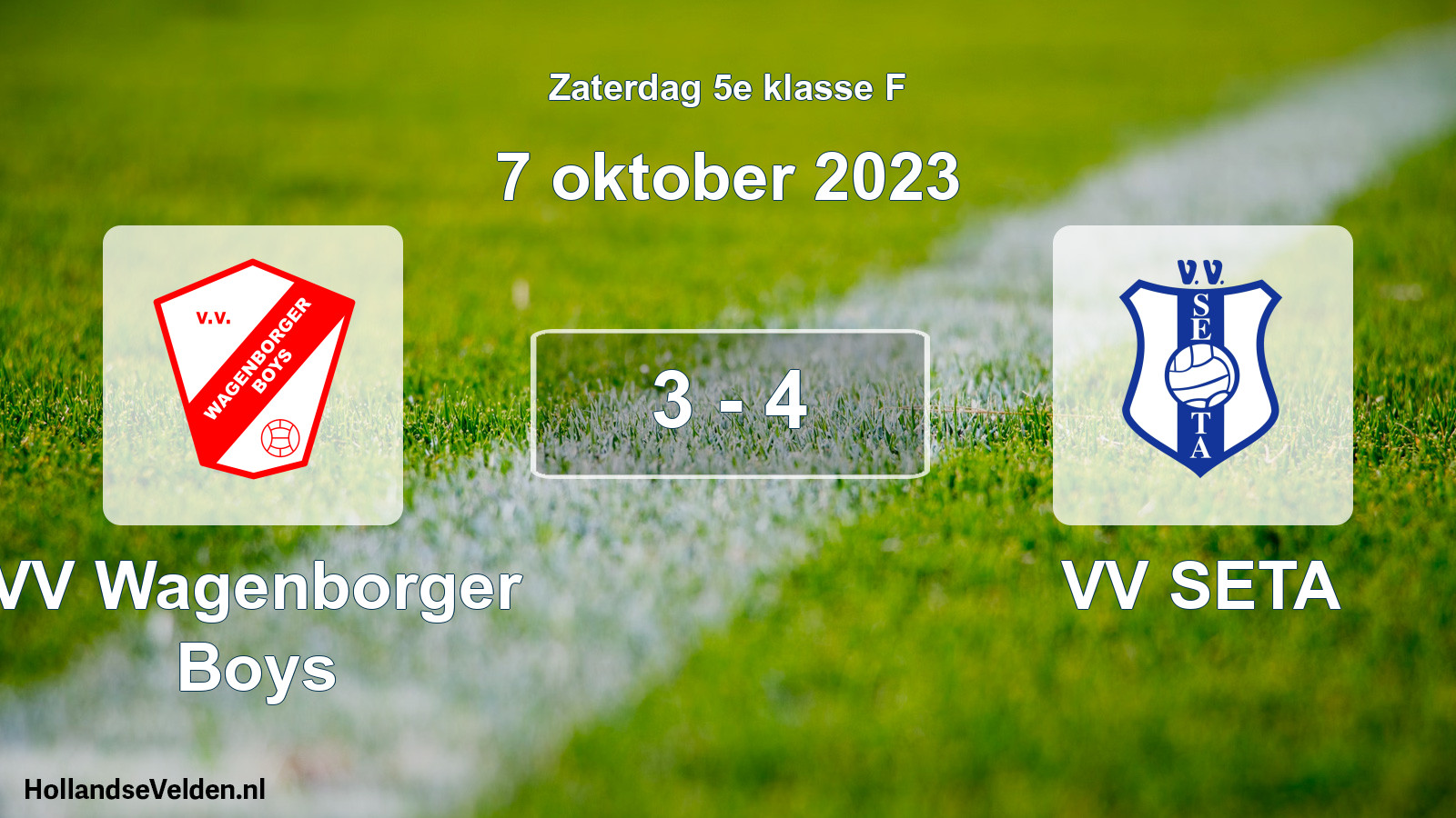 Total number of matches played: VV Wagenborger Boys - VV SETA 3 - 4 (7 October 2023)