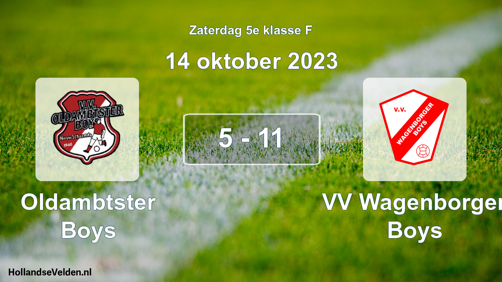 Total number of matches played: Oldambtster Boys - VV Wagenborger Boys 5 - 11 (14 October 2023)