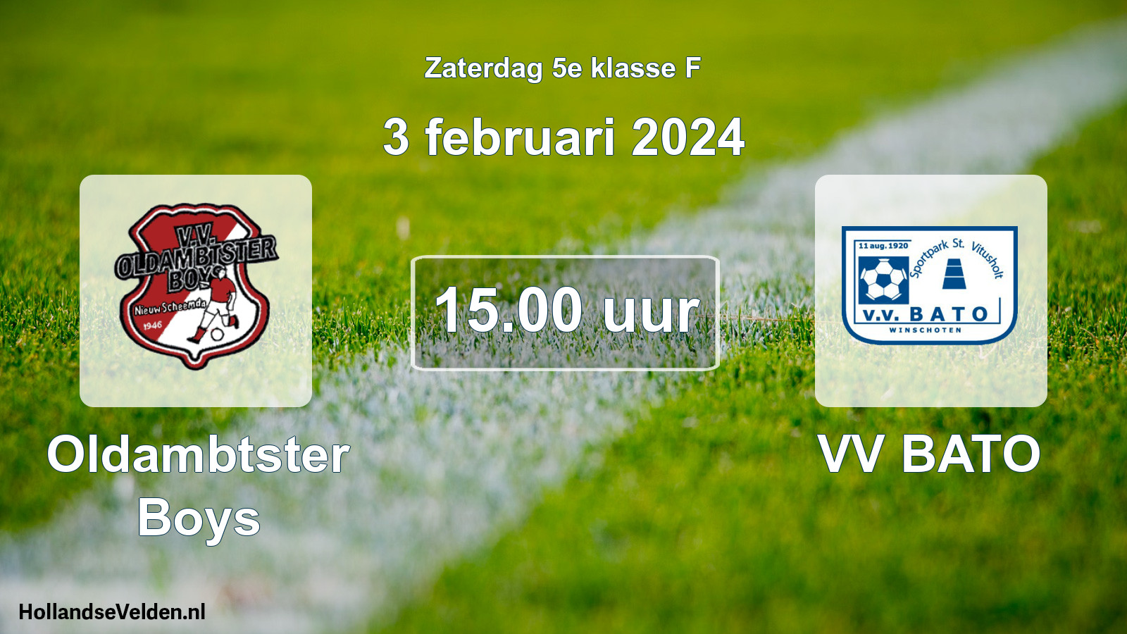 Scheduled Match: Oldambtster Boys - VV BATO (3 February 2024)