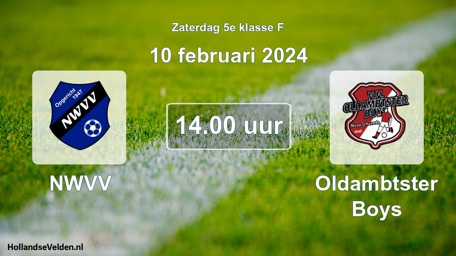 Geplande wedstrijd: NWVV - Oldambtster Boys (10 februari 2024)