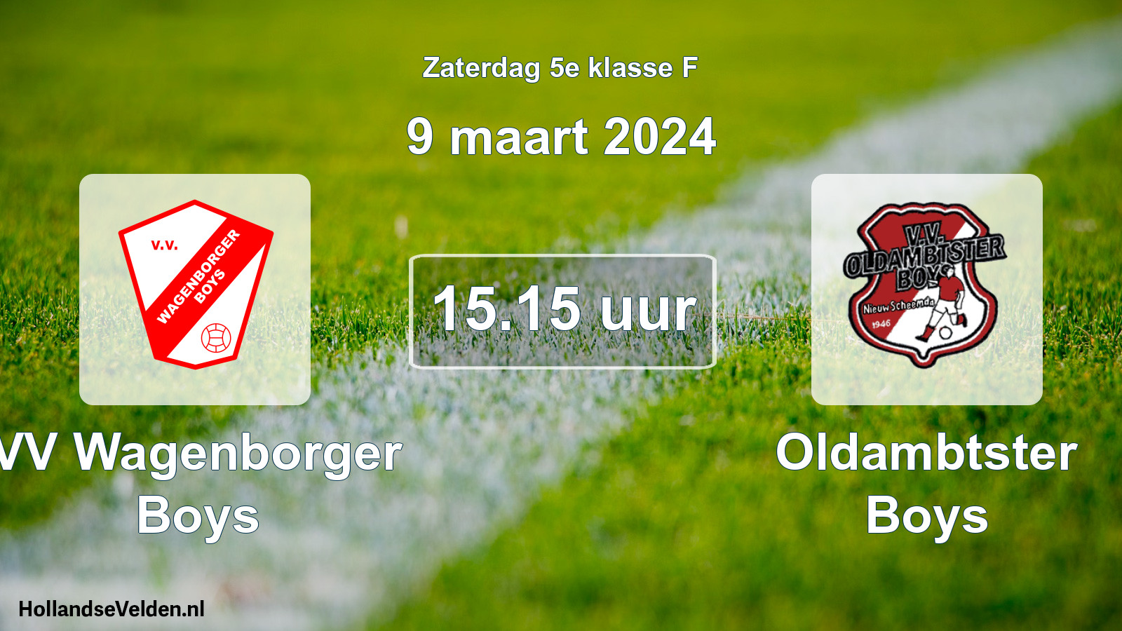 Scheduled Match: VV Wagenborger Boys - Oldambtster Boys (9 March 2024)