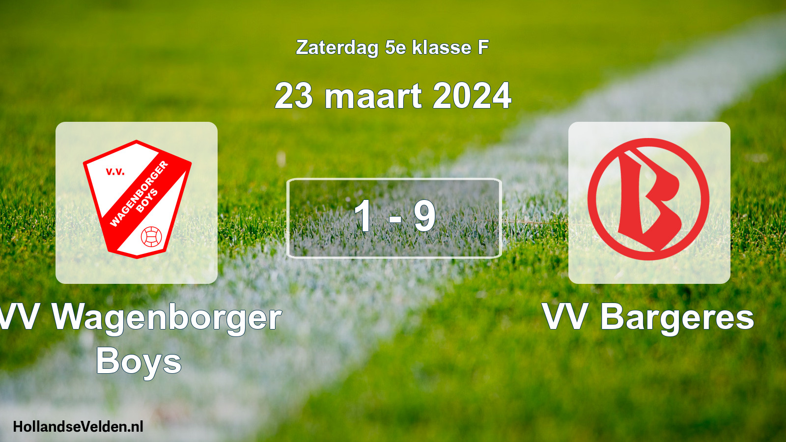 Total number of matches played: VV Wagenborger Boys - VV Bargeres 1 - 9 (23 March 2024)