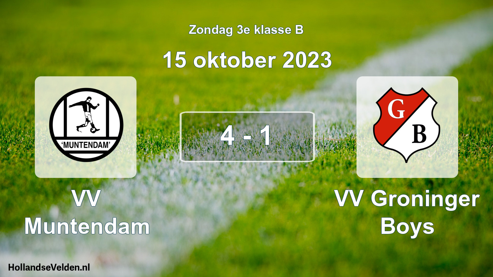 Total number of matches played: VV Muntendam - VV Groninger Boys 4 - 1 (15 October 2023)