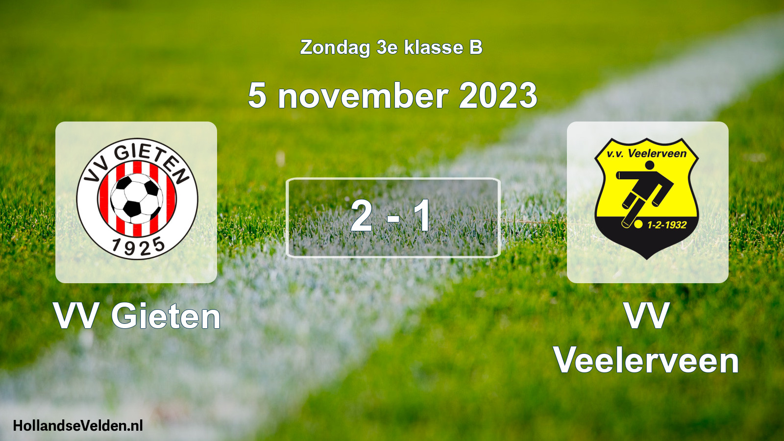 Total number of matches played: VV Gieten - VV Veelerveen 2 - 1 (5 November 2023)