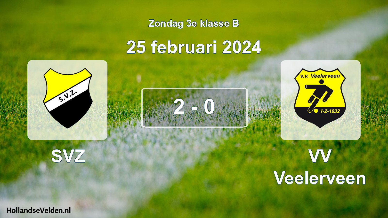 Total number of matches played: SVZ - VV Veelerveen 2 - 0 (25 February 2024)