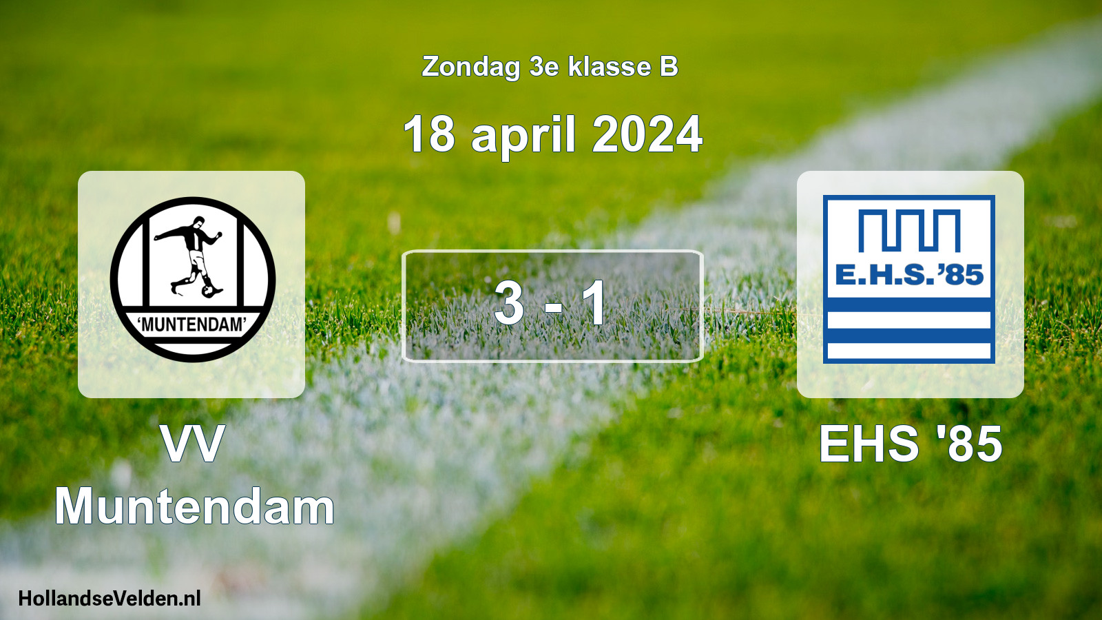 Total number of matches played: VV Muntendam - EHS '85 3 - 1 (18 April 2024)
