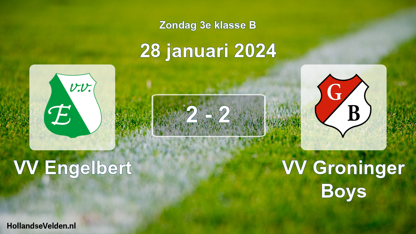 Total number of matches played: VV Engelbert - VV Groninger Boys 2 - 2 (28 January 2024)