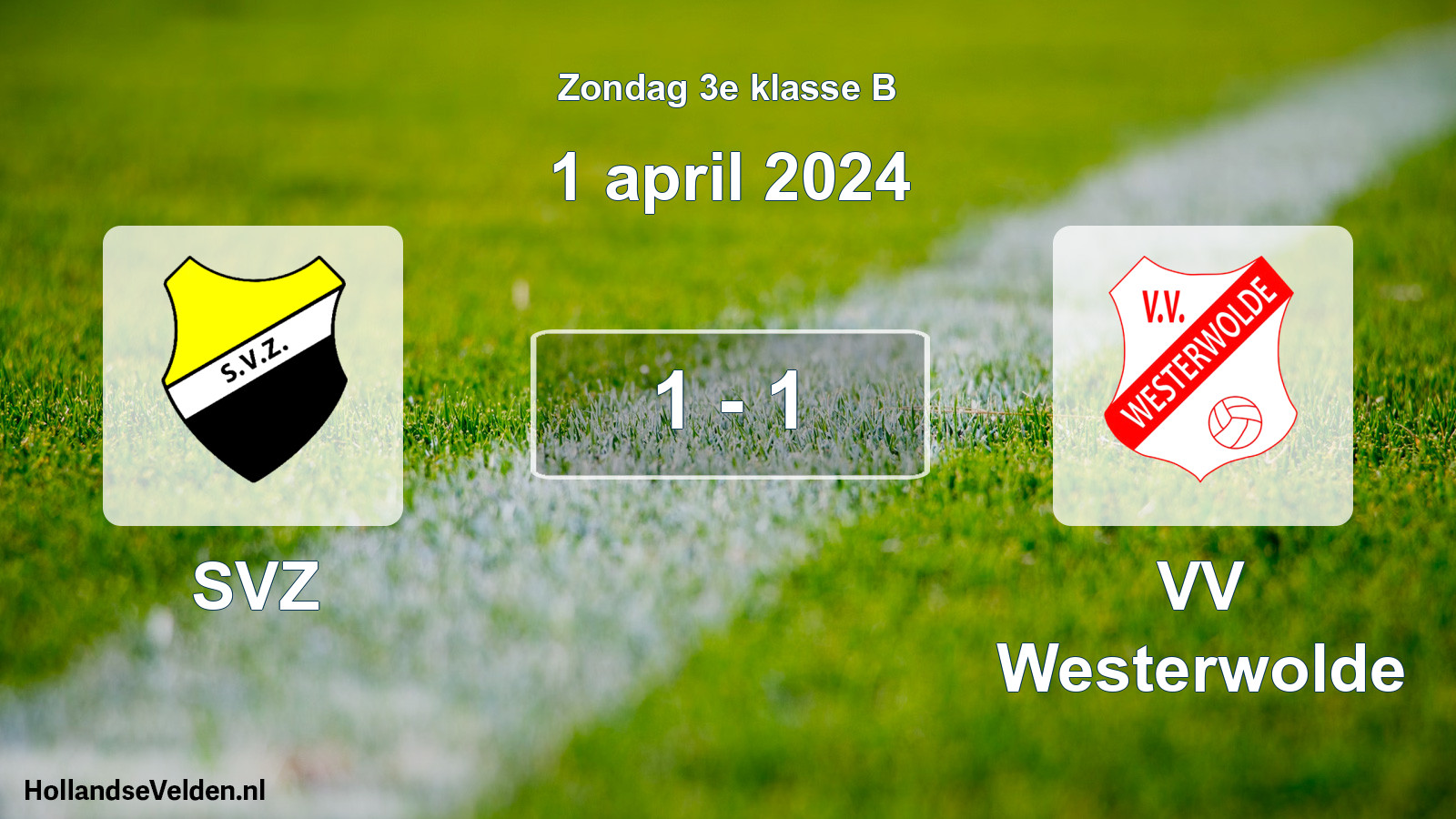 Total number of matches played: SVZ - VV Westerwolde 1 - 1 (1 April 2024)