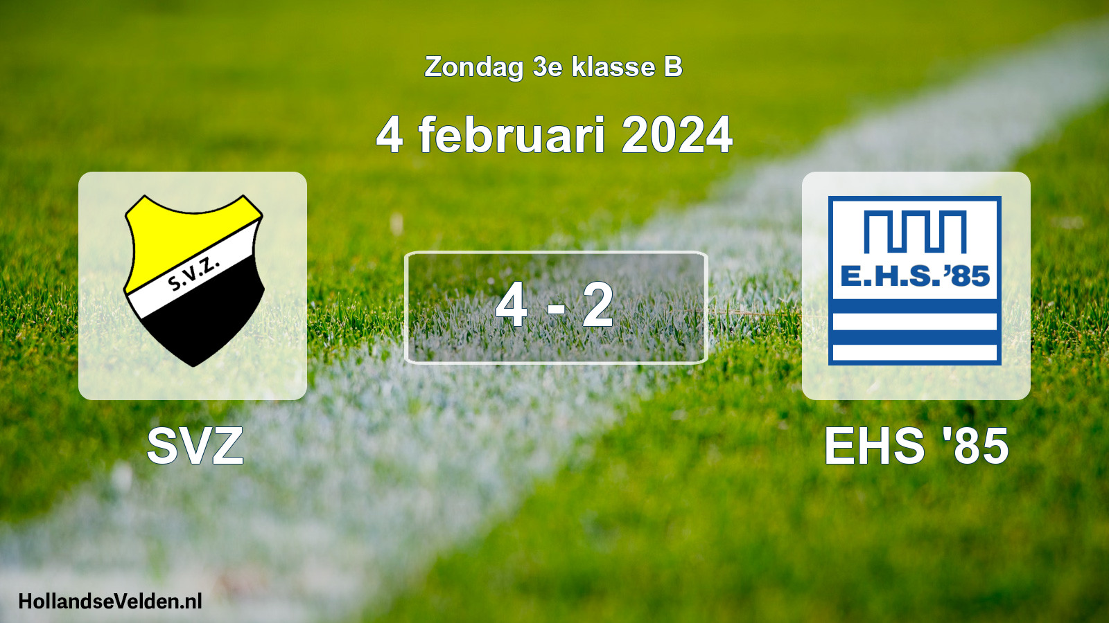 Total number of matches played: SVZ - EHS '85 4 - 2 (4 February 2024)