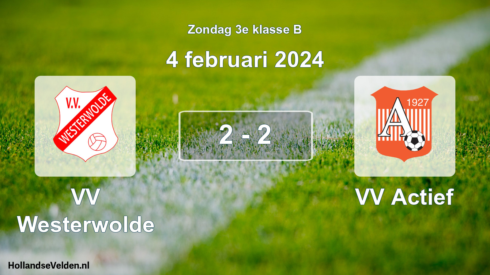 Total number of matches played: VV Westerwolde - VV Actief 2 - 2 (4 February 2024)