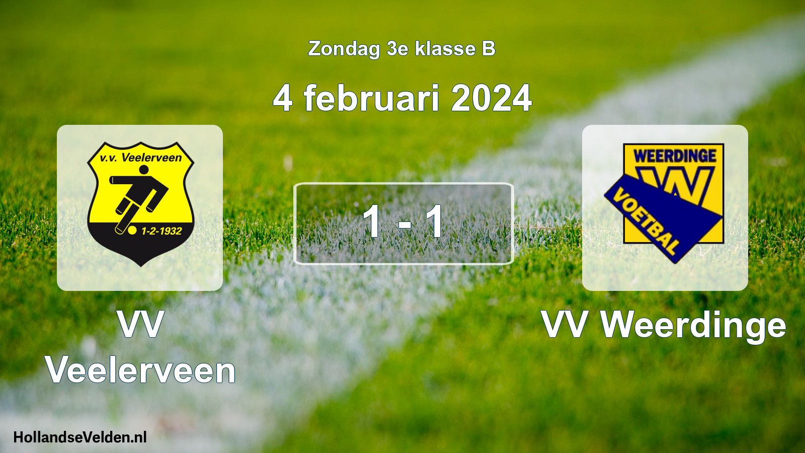 Total number of matches played: VV Veelerveen - VV Weerdinge 1 - 1 (4 February 2024)