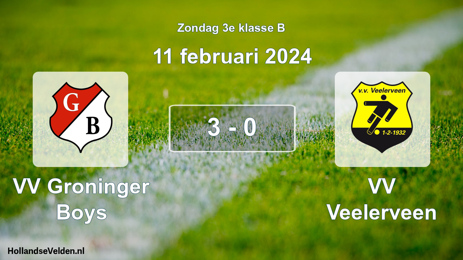 Total number of matches played: VV Groninger Boys - VV Veelerveen 3 - 0 (11 February 2024)