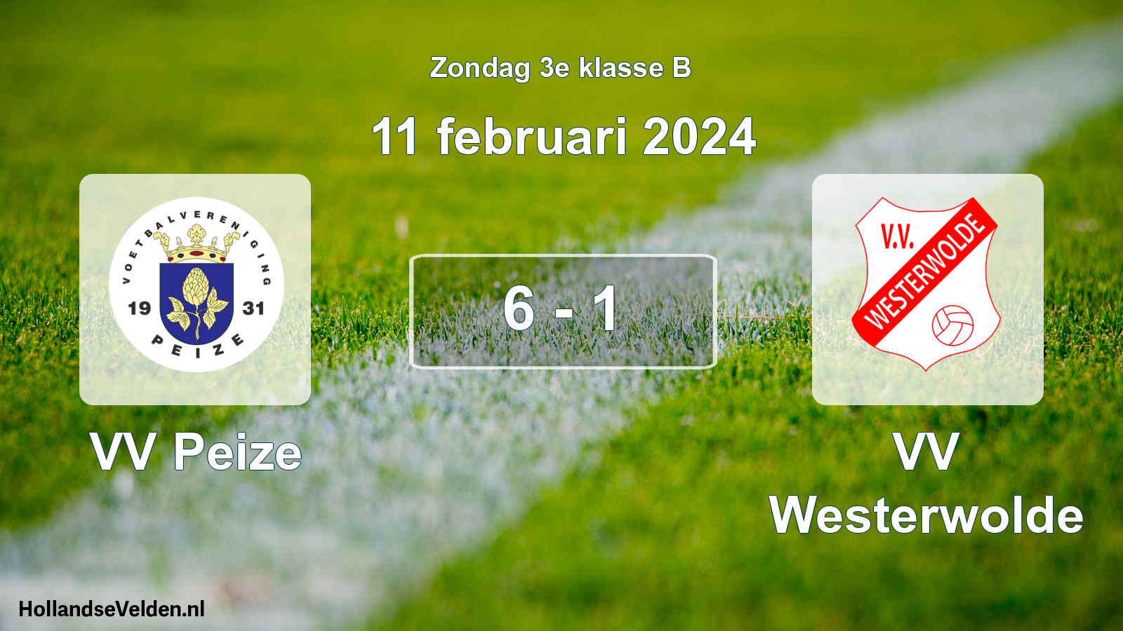 Total number of matches played: VV Peize - VV Westerwolde 6 - 1 (11 February 2024)