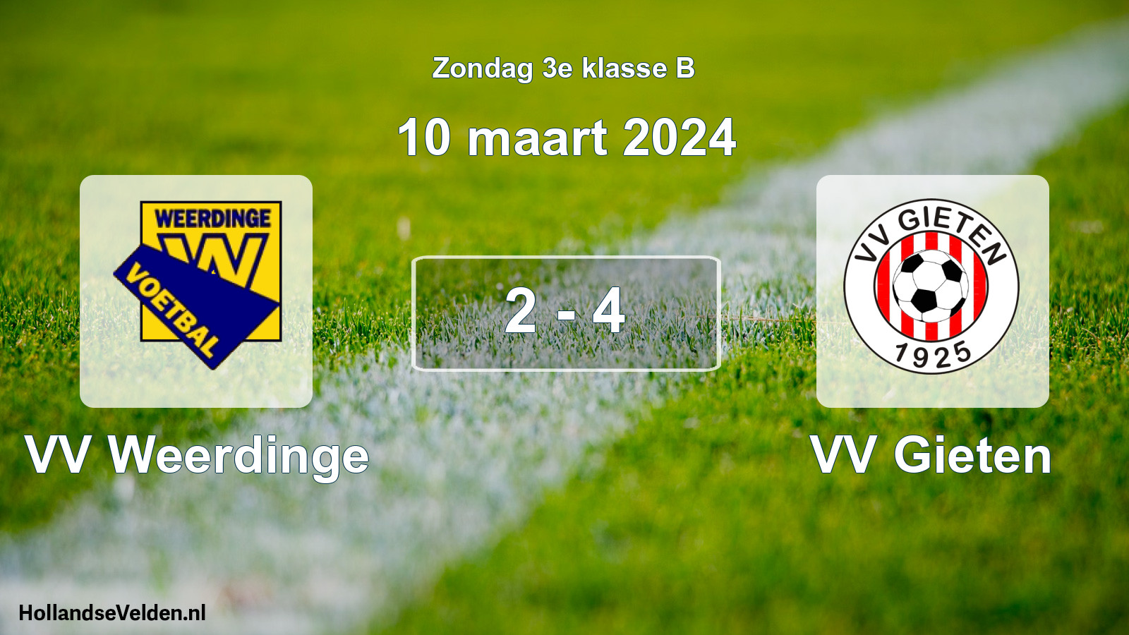 Total number of matches played: VV Weerdinge - VV Gieten 2 - 4 (10 March 2024)