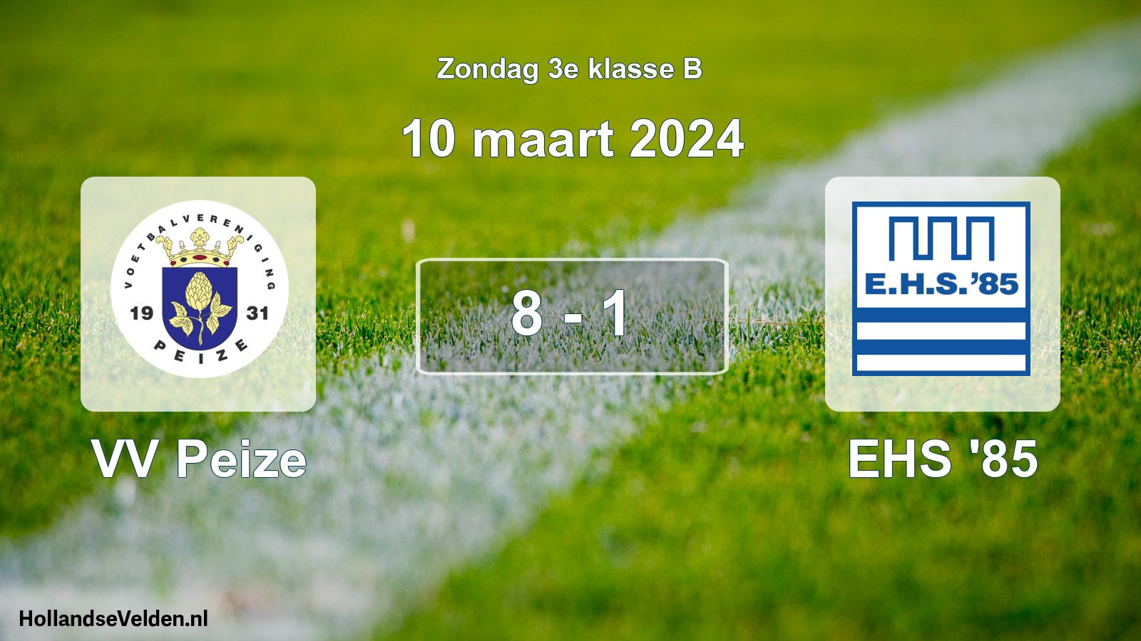 Total number of matches played: VV Peize - EHS '85 8 - 1 (10 March 2024)