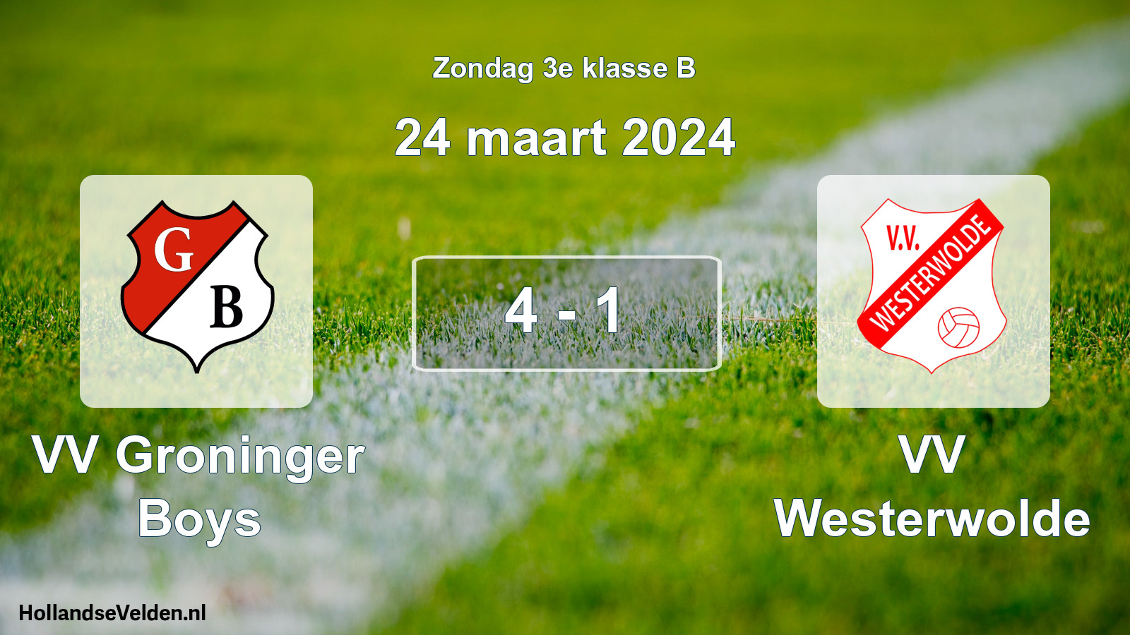 Total number of matches played: VV Groninger Boys - VV Westerwolde 4 - 1 (24 March 2024)