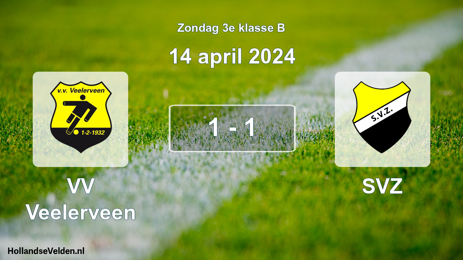 Total number of matches played: VV Veelerveen - SVZ 1 - 1 (14 April 2024)